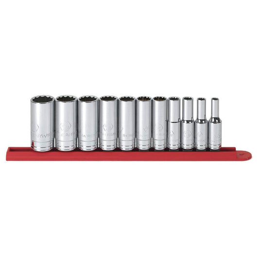 GEARWRENCH 80563 11 Piece 3/8″ Drive 12 Point Deep Socket Set SAE