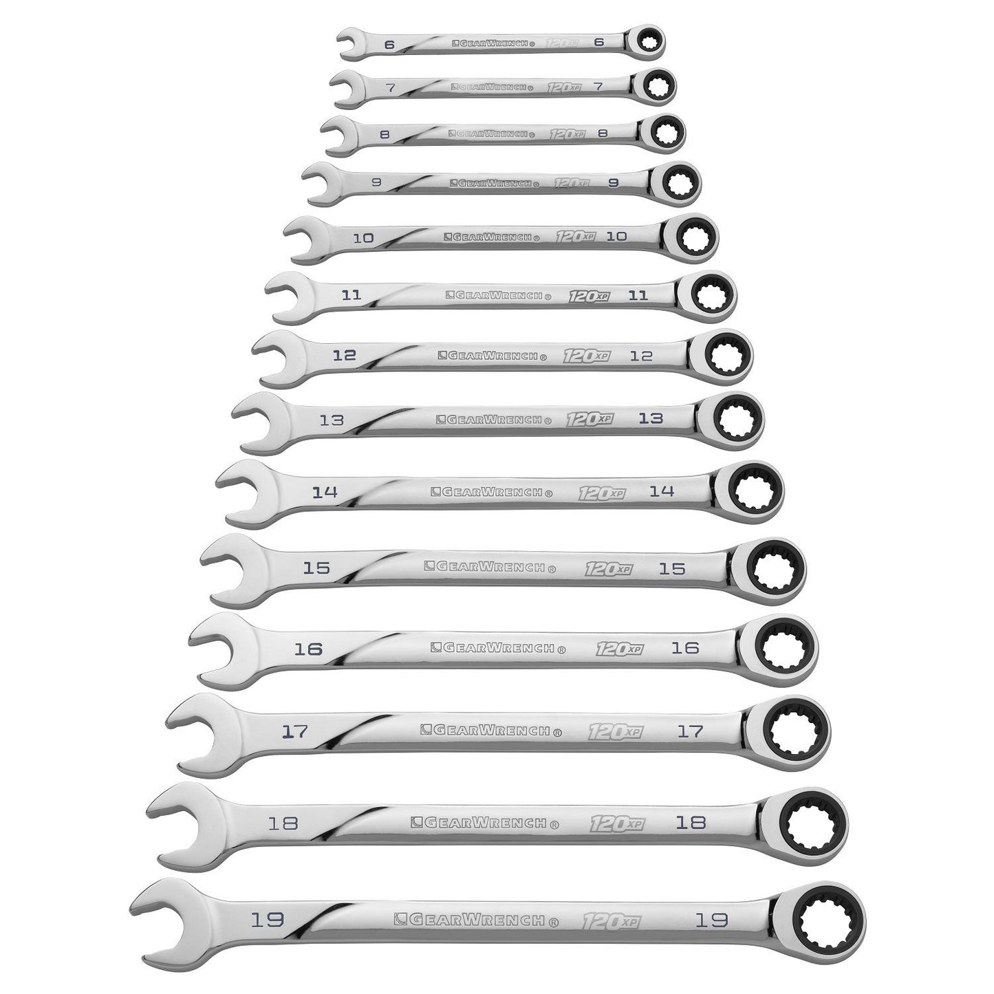 GEARWRENCH 86426 14 Piece 120XP Universal Spline XL Combination Ratcheting Spanner / Wrench Set METRIC