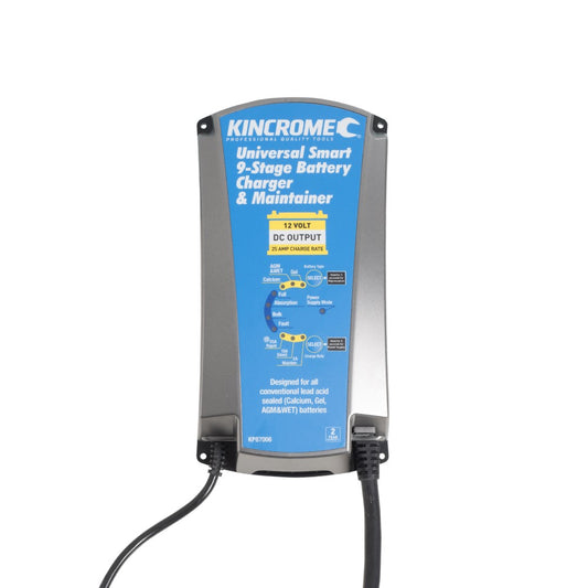 Kincrome KP87006 Smart 9-Stage Battery Charger & Maintainer 12 Volt 25 Amp